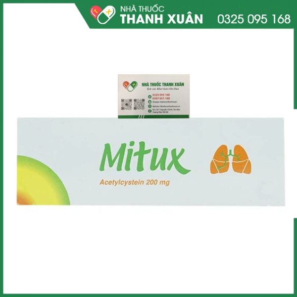 Mitux 200 - Trị Viêm phế quản, viêm khí phế quản, viêm phế quản phổi cấp và mãn tính